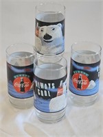 VTG 1980'S POLAR BEAR COCA COLA GLASSES-SET OF 4
