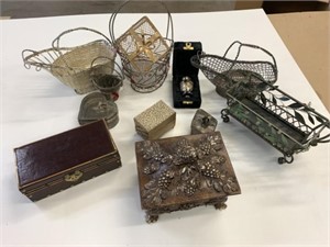 Assorted Metal/Wire Pieces & Boxes