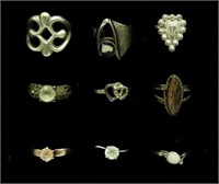 (9) Sterling & 14k Rings in Various Styles