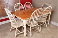Farmhouse Dining Table w/ Windsor Style Chairs