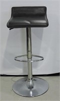 Black Leather Modern Swivel Stool - Adjust. Height