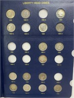 LIBERTY HEAD DIMES 1892 TO 1916 - 62 TOTAL COINS