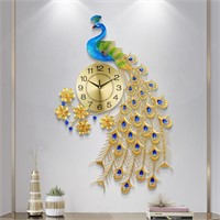 EURSON Large Peacock Wall Clock 31.5 inch Metal