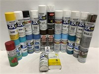 24 Cans Spray Paint & Paint Thinner