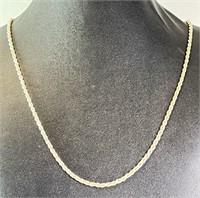 24" Sterling Diamond Cut Rope Italian Necklace 17G