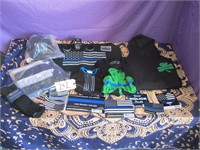 Assorted Lot Of Thin Blue Line Police Support Gear
