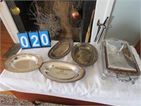 SILVER PLATED ITEMS, SERVING DISHES, GLASS