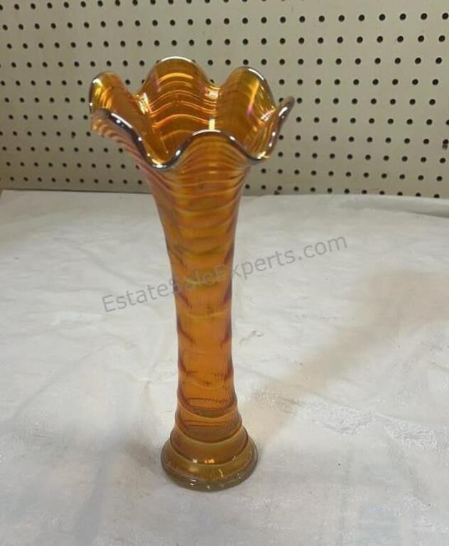 10 1/2 inch Carnival Glass Vase