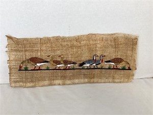 Painted Ducks and Geese Scene on Papyrus