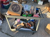 ROLLING SHOP CART WITH CONTENTS