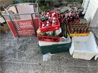 COCA COLA DISPLAY STAND WITH COCA COLA BOTTLES