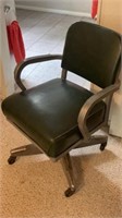 Vintage green leather chair