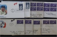 US Stamps 8 Baseball Covers includes 6 #885 First