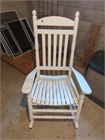 White wooden rocking chair