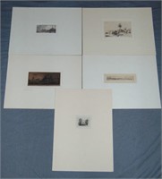 Lot of Five Small Engravings.