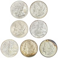 1884-2008 [7] 3 SE, 4 Silver Morgan Dollars