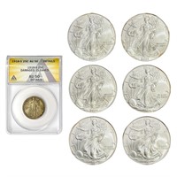 1918-2005 [7] 1 25C, 6 Silver Eagles