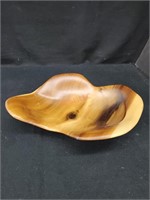Hand Carved Wood Serving Bowl