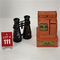 Vintage Binoculars and Uncle Sam's Register Bank