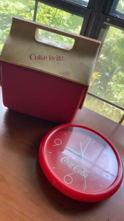 Coke it is Igloo cooler, Coca Cola clock