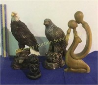 Bald Eagle, Falcon and Other Statues