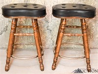 (2) Vintage Mid Century Kidney Shaped Bar Stools