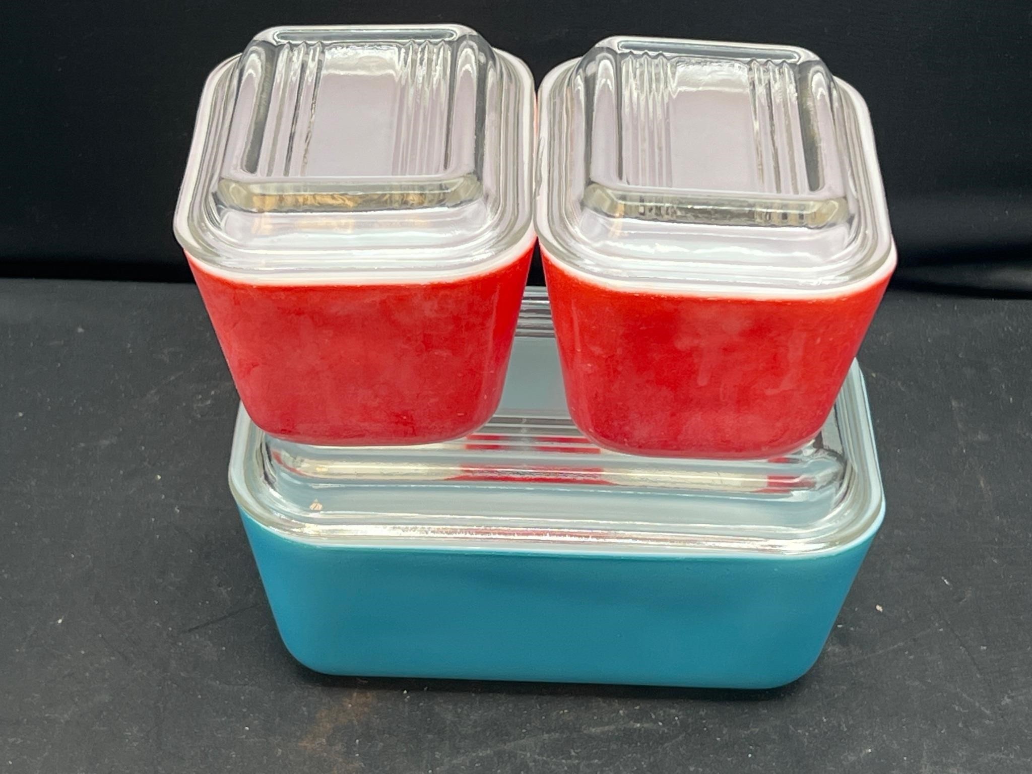Pyrex primary colors refrigerator dishes