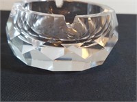 Vintage Faceted Crystal Ashtray. 2 Narrow Butt