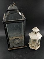 Pair of decorative lanterns: 1 is 16" tall, other