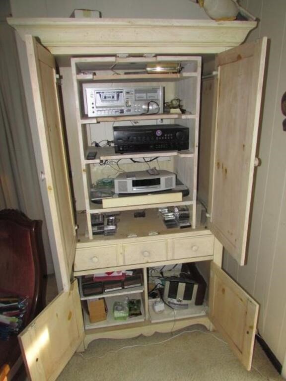 cabinet,all stereo electronics,tapes & items