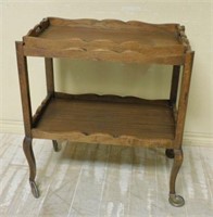 Tray Top Oak Tea Trolley.