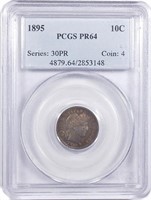Certified Proof 1895 Barber Dime.