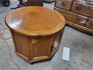Vintage Wood Octagon Side Table