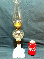 Antique Milk Glass Base Oil Lamp