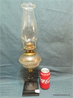 Figural Base Antique Oil Lamp