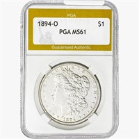 1894-O Morgan Silver Dollar PGA MS61