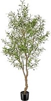 7ft Faux Olive Tree - Fake Potted Olive Silk Tree