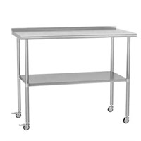 Chingoo Stainless Steel Table With Wheels 24 X 48