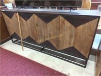 DESIGNER WOOD AND METAL CONSOLE