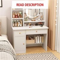 Dressing Table with Drawers and LED Lights