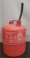 Vintage 5 Gallon Metal Gas Can