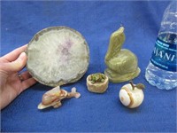 geode rock section -small marble apple -etc