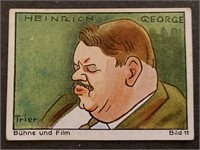 HEINRICH GEORGE: Antique Tobacco Card (1932)