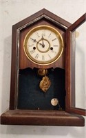 VINTAGE CLOCK- WATERBURY PAT. 1872- WITH KEY