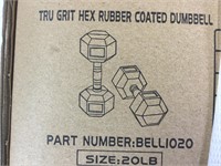 Try Grit Hex Rubber coated dumbbell20LBx2