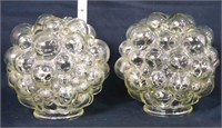 Lot of 2 vintage clear glass light shades