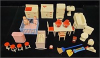 (25 pcs) Renwal Plastic Doll House Furniture