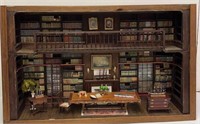 Miniature Doll House Room -  Library Diorama