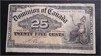 1900 Canada 25 Cent Banknote