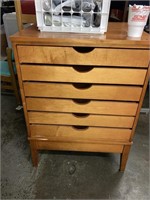 Flat 6 Drawer Wood Storage Cabinet